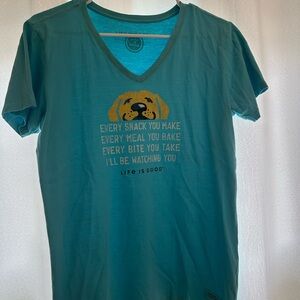 Life is Good Dog Graphic T-Shirt - Blue